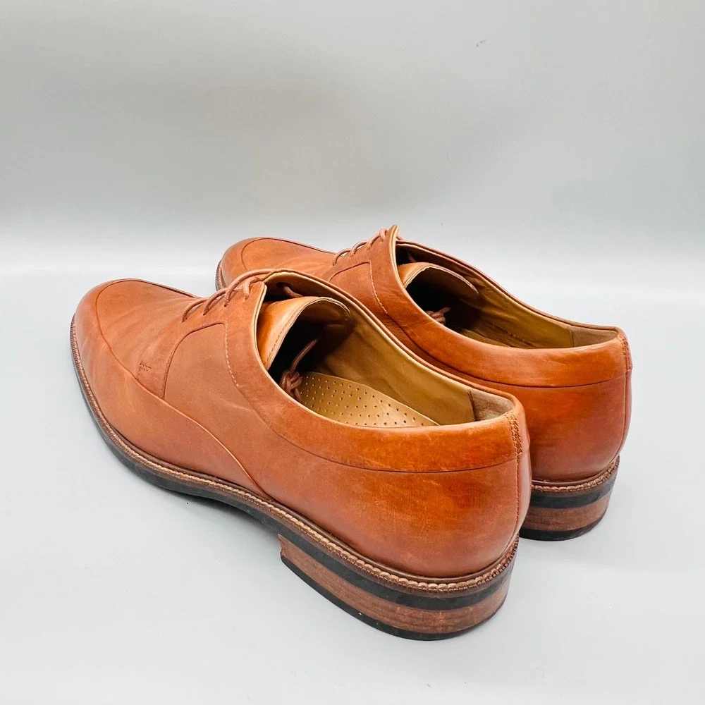 Cole Haan Shoes Mens 11 Brown Leather Grand OS Derby Plain Toe Lace Up Dress